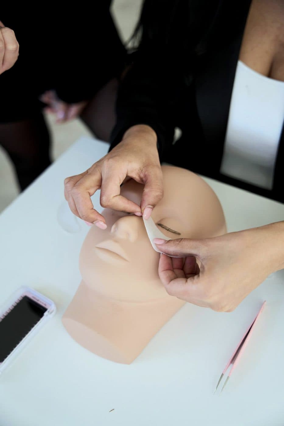 Lash application taught hands-on during training